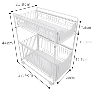 Garvee Pull Out Cabinet Organizer Fixed With Damping Guide Carbon Steel Heavy Duty Slide Out Pantry Shelves, Sliding Drawer Kitchen Shelf For Home Living Room