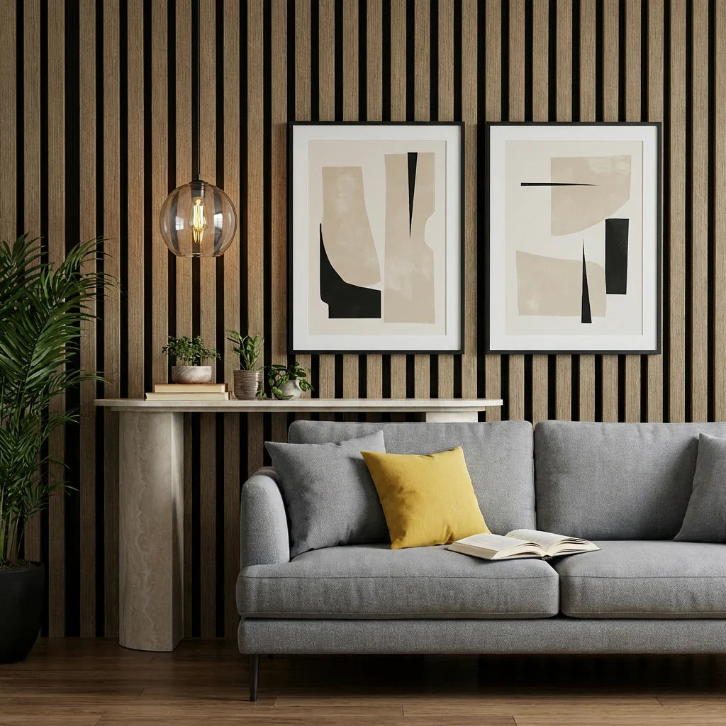 Garvee 2-Pack 47 x 24 Inch 3D Fluted Wood Slat Acoustic Panels, Soundproof Wall Decorative Panels for Home Theater Studio and Media Walls