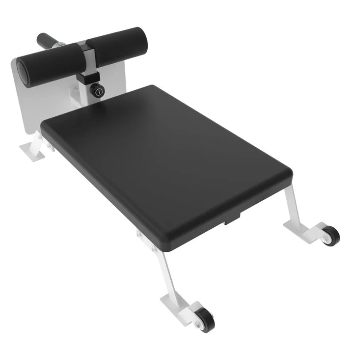 Garvee Nordic Curl Machine Hamstring Developer Adjustable Wheels Home Gym White 115 x 51.5 x 25 cm