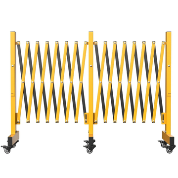 Garvee 5.2m Industrial Metal Expanding Barrier – Retractable Concertina Fence with Castor Wheels – Portable Barricade Gate for Construction Sites & Traffic Control
