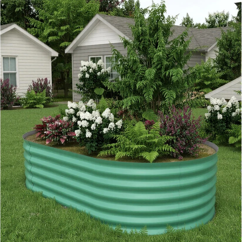 Garvee 244*122*46 cm Galvanized Raised Garden Bed - Rust-Resistant Metal Planter Box for Vegetables, Flowers, Herbs, Green