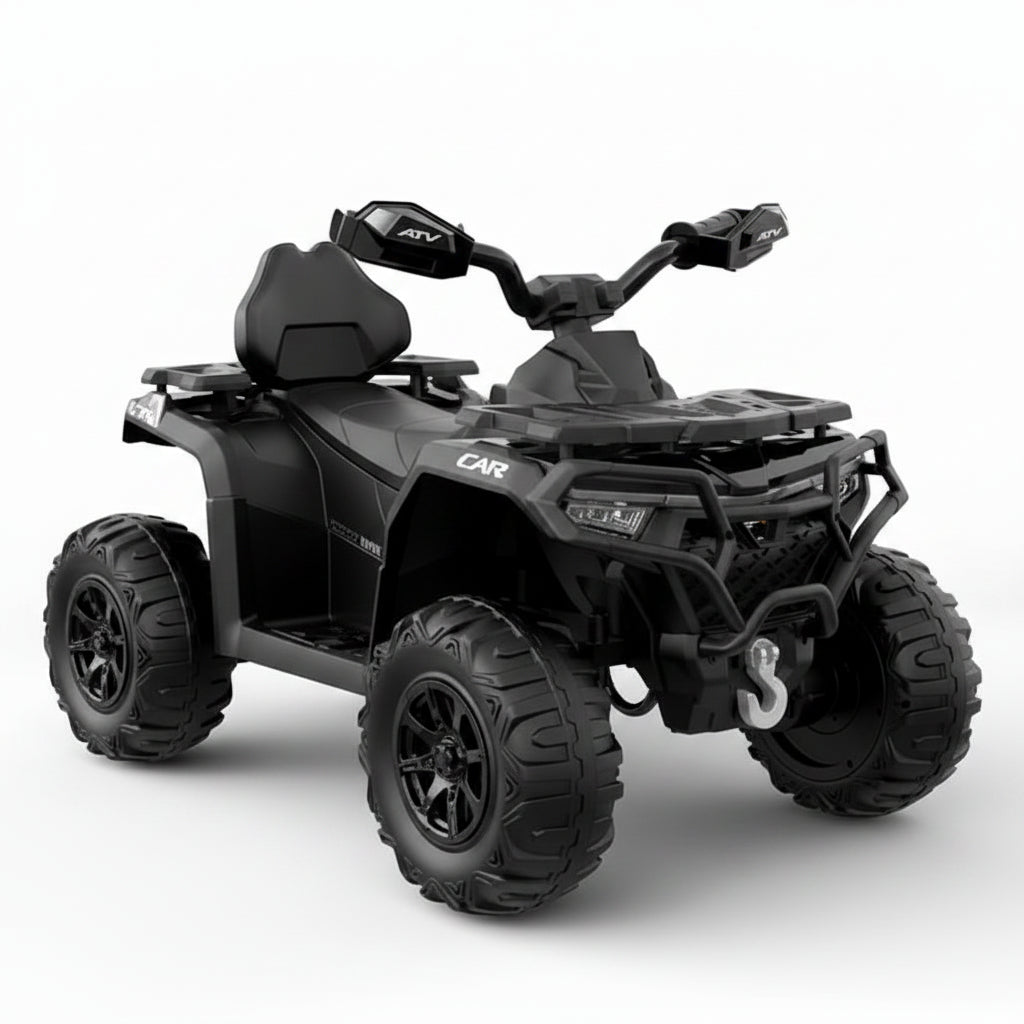 Garvee 12V Kids Electric Ride On ATV Quad Bike Toy Car 2x390 Motor Battery Powered Off-Road Ride-On Vehicle with Remote Control 95x55x56 cm Black