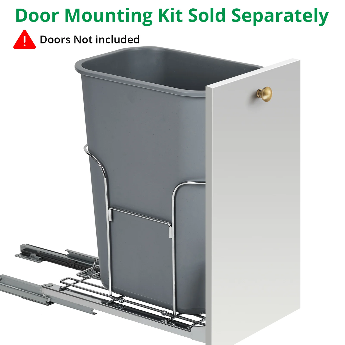 Garvee Pull Out Kitchen Waste Recycling Bin 33.1 L 35.0 qt Capacity with Full Extension Runners for Under Cabinet Cupboard Space Saving