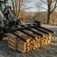 Garvee 48" Clamp-on Debris Forks, 2500 lbs Heavy Duty Bucket Forks, Tractor Attachment for Fall Cleanup, Brush, Firewood & Logs
