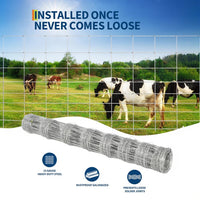 Garvee 6ft x 328ft Cattle Fence Heavy Duty Galvanized Wire Fencing for Hog Goat Sheep Deer Yard Protection