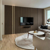 Garvee 4-Pack 47 x 24 Inch 3D Fluted Wood Slat Acoustic Panels, Soundproof Wall Decorative Panels for Home Theater Studio and Media Walls