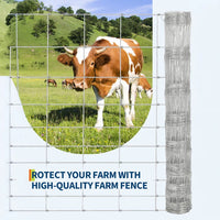 Garvee 6ft x 328ft Cattle Fence Heavy Duty Galvanized Wire Fencing for Hog Goat Sheep Deer Yard Protection