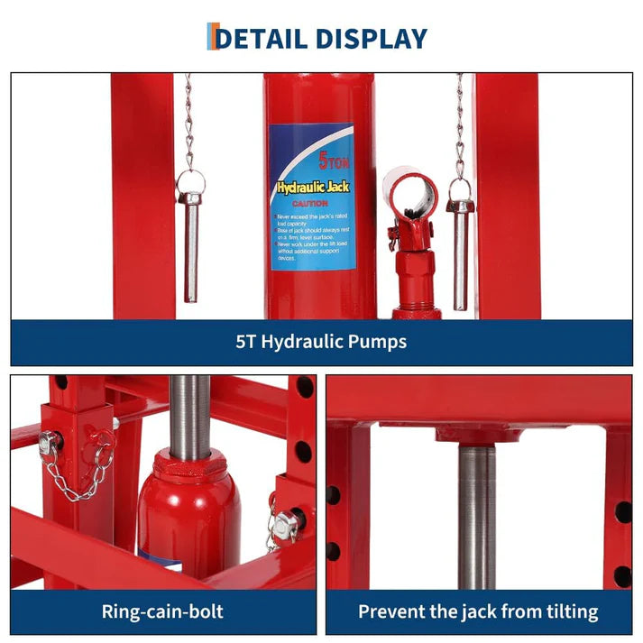 Garvee 2pc 5 Tonne Hydraulic Car Ramps 5000kg Heavy Duty Vehicle Lifts Adjustable Height 25cm to 38cm Ideal for Oil Changes Low Profile Saloons SUVs and Vans Red