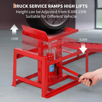 Garvee 2pc 5 Tonne Hydraulic Car Ramps 5000kg Heavy Duty Vehicle Lifts Adjustable Height 25cm to 38cm Ideal for Oil Changes Low Profile Saloons SUVs and Vans Red