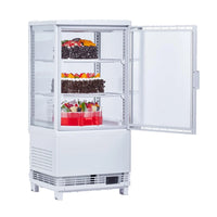 Garvee Commercial Countertop Display Refrigerator 4-Sided Glass Cake Showcase CL-78-1 Energy Class B White 425mm Wide