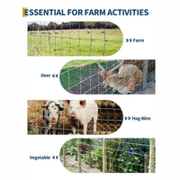 Garvee 6ft x 328ft Cattle Fence Heavy Duty Galvanized Wire Fencing for Hog Goat Sheep Deer Yard Protection