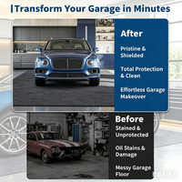 Garvee Car Garage Mat Heavy Duty 7.4x20 ft Waterproof PE Backing Leak-Proof Slip-Resistant Felt Cover for Driveway Black