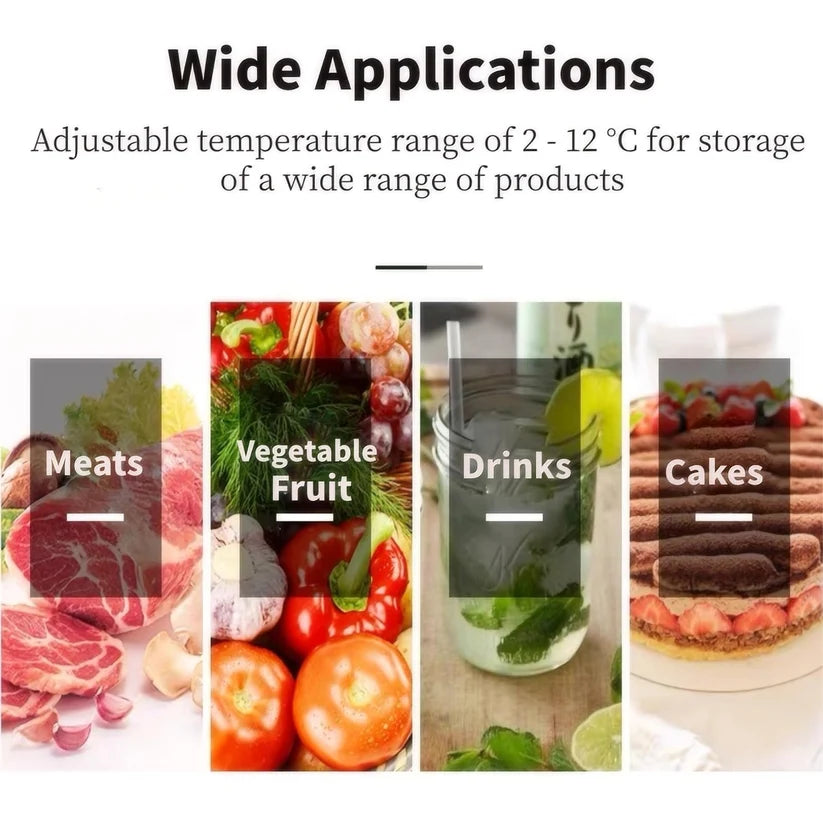 Garvee Commercial Countertop Display Refrigerator 4-Sided Glass Cake Showcase CL-78-1 Energy Class B White 425mm Wide
