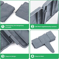 Garvee 10pcs Garden Landscape Edging Border Grey Plastic Interlocking Picket Fence Decorative Flower Bed Path Edging for Outdoor Lawn and Patio