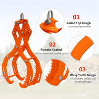 Garvee 81cm Log Tongs, 4 Claw Heavy Duty 1.3 Ton Log Grabber for Tractors, Forklifts & ATVs - High Visibility Skidding Tongs, Orange