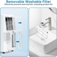 Garvee 12000 BTU Portable Air Conditioner 3-in-1 Cooling Dehumidifier and Fan Unit 45.3x39.7x86 cm White