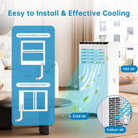 Garvee 7000 BTU Portable Air Conditioner 3-in-1 Cooling Dehumidifier and Fan Unit with Remote Control 33x33x87.5 cm White
