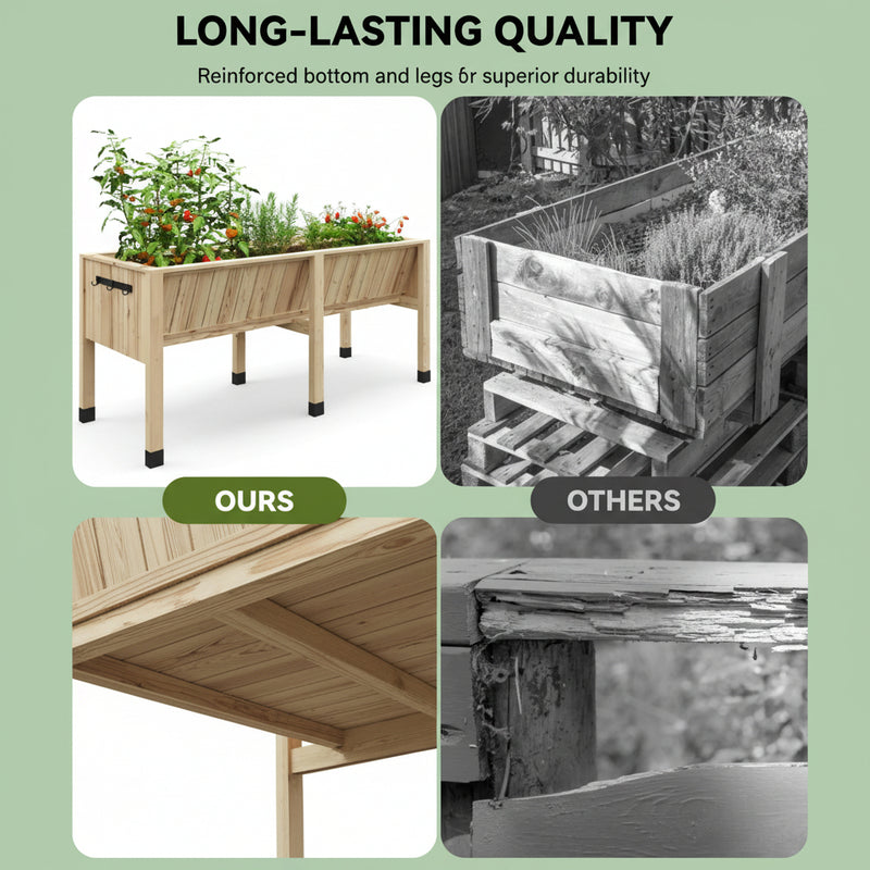 Sturdy wooden planter frame