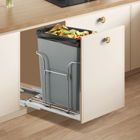 Garvee Pull Out Kitchen Waste Recycling Bin 33.1 L 35.0 qt Capacity with Full Extension Runners for Under Cabinet Cupboard Space Saving
