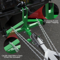Garvee Green 3-Point Hitch Receiver Category 1 Heavy-Duty Tractor Attachment with 5 cm Trailer Hitch Receiver for Compact and Sub-Compact Tractors