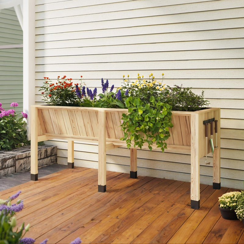 Elevated planter on a patio