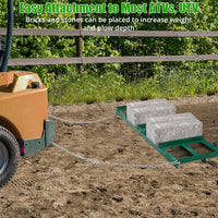 Garvee Drag Harrow Driveway Grader 183cm Heavy Duty Chain Tow-Behind Lawn Rake for ATV, UTV, Tractor, Mower – Green