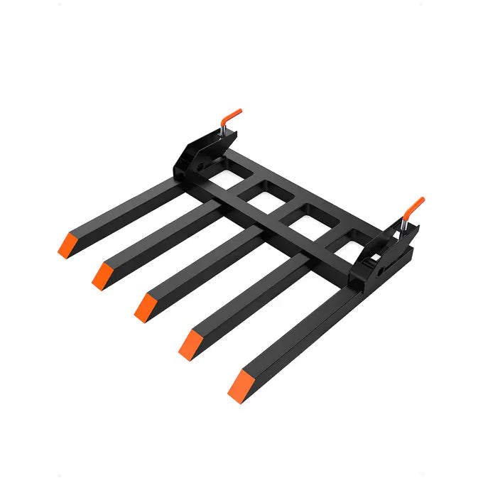 Garvee 107cm (42") Clamp on Debris Forks for Tractor Bucket Heavy Duty Loader Tines for Brush Logs and Waste Clearance Steel Attachment