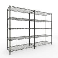 GARVEE Heavy Duty 5-Tier Wire Shelving Unit – 601kg Capacity, Adjustable Shelves, Steel Poles, Non-Slip Feet, Storage Organiser for Garage, Pantry & Kitchen, 40Dx180Wx179Hcm
