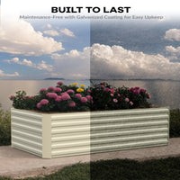 Garvee 180x90x60cm Galvanised Raised Garden Bed – Extra Deep Metal Planter Box for Veg, Herbs & Flowers – Rust-Resistant Beige