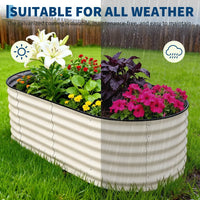 Garvee 2-Pack 183*91*61 cm Galvanised Metal Raised Garden Beds Large Deep Planter Boxes for Allotments, Vegetables & Flowers Beige