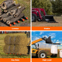 Garvee 107cm (42") Clamp on Debris Forks for Tractor Bucket Heavy Duty Loader Tines for Brush Logs and Waste Clearance Steel Attachment