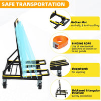 GARVEE Drywall Cart 1000kg Load Capacity Foldable Panel Trolley with Brakes Black & Yellow Sheetrock Plywood Ceramic Tile Dolly for Construction