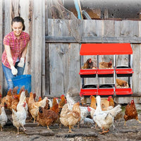 Garvee 6-Compartment Roll-Away Nesting Box for Hens – Galvanized Metal Poultry Nest with Easy-Clean Plastic Trays & Protective Lid Cover