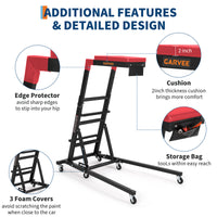 Garvee Foldable Topside Engine Creeper, 48"-66" Adjustable Height, 400lbs Heavy Duty Capacity, Padded Deck with Locking Swivel Castors, H-Base Stable Frame for Garage & Workshop Car Repairs