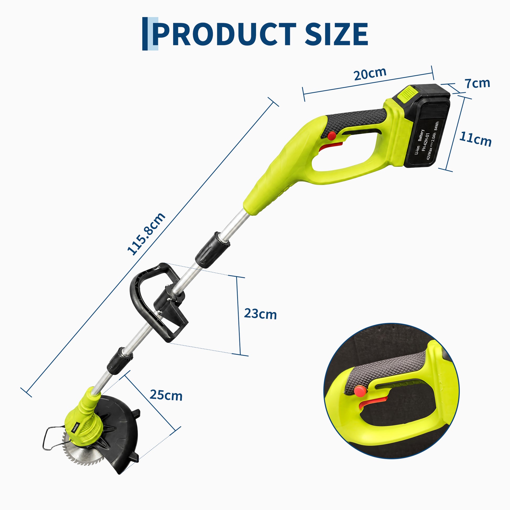 Garvee Cordless String Trimmer, 20V Battery Powered Weed Eater with Wheels, 3-in-1 Grass Trimmer with Blades for Lawn & Garden