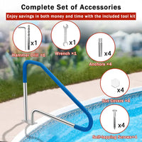 Garvee Pool Handrail 76 x 56 cm Stainless Steel Inground Pool Rail with Base Plate for Garden Water Parks Swimming Pool