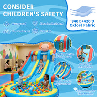 Garvee 8-in-1 Inflatable Water Park for Kids – Hexagonal Dragon-Themed Pool, Double Slides, Climbing Wall, Bounce House, Basketball Hoop, Water Guns, Durable Oxford, 550W Blower – 26002 Inflatable Water Park Hexagonal Dragon Theme - British Standard