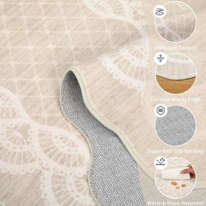 Garvee 240x340 Cm Modern Soft Area Rug for Living Room or Bedroom – Durable Low-Pile Carpet, Easy Care, Neutral Beige Color – Perfect Home Decor – Size 240x340cm