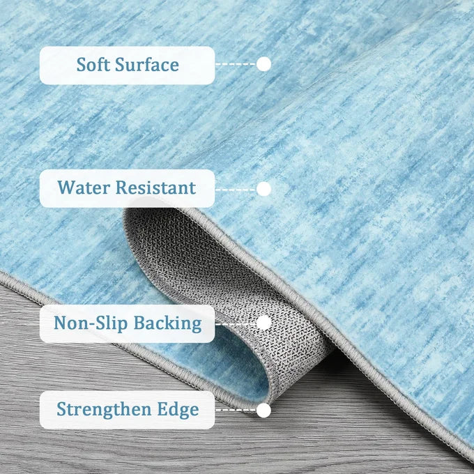 Garvee 120x170cm Modern Neutral Solid Colour Machine Washable Rug Hardwearing Carpet for Living Room Bedroom and Dining Area