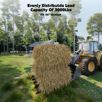 Garvee 107cm (42") Clamp on Debris Forks for Tractor Bucket Heavy Duty Loader Tines for Brush Logs and Waste Clearance Steel Attachment