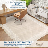 Garvee 160×230 Cm Modern Area Rug with Regular Wavy Scalloped Edges, Skin-Friendly Soft Tufted Carpet, Washable, Non-Slip Backing, Ideal for Living Room & Bedroom