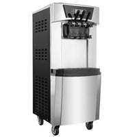 Garvee 2200W Commercial Soft Serve Ice Cream Machine - 30L/H High Output, 3-Flavor Mix & Auto-Clean for Cafes, Food Trucks, Snack Bars (LCD Display, 65dB Quiet)
