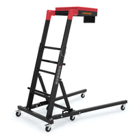 Garvee Foldable Topside Engine Creeper, 48"-66" Adjustable Height, 400lbs Heavy Duty Capacity, Padded Deck with Locking Swivel Castors, H-Base Stable Frame for Garage & Workshop Car Repairs
