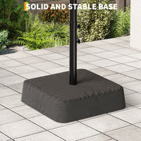 Garvee 4.57m 15ft Rectangular Solar Parasol with LED Lights and Base Included Large Garden Umbrella Crank Handle UV Protection for Patio Backyard Deck Poolside,Navy Blue
