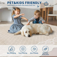 Garvee 160×230 Cm Modern Area Rug with Regular Wavy Scalloped Edges, Skin-Friendly Soft Tufted Carpet, Washable, Non-Slip Backing, Ideal for Living Room & Bedroom