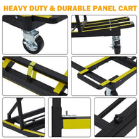 GARVEE Drywall Cart 1000kg Load Capacity Foldable Panel Trolley with Brakes Black & Yellow Sheetrock Plywood Ceramic Tile Dolly for Construction