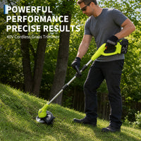 Garvee Cordless String Trimmer, 20V Battery Powered Weed Eater with Wheels, 3-in-1 Grass Trimmer with Blades for Lawn & Garden
