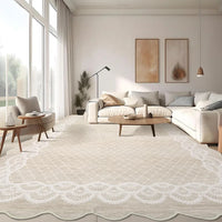Garvee 240x340 Cm Modern Soft Area Rug for Living Room or Bedroom – Durable Low-Pile Carpet, Easy Care, Neutral Beige Color – Perfect Home Decor – Size 240x340cm