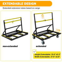GARVEE Drywall Cart 1000kg Load Capacity Foldable Panel Trolley with Brakes Black & Yellow Sheetrock Plywood Ceramic Tile Dolly for Construction