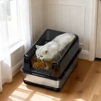 Garvee Stainless Steel Cat Litter Box,Easy to Clean and Odour-Resistant Cat Litter Tray